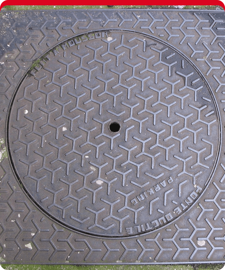 A close up of the top of a metal surface