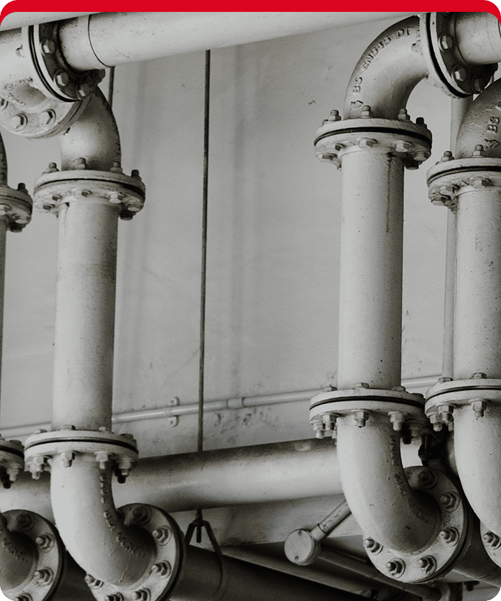 A close up of pipes in a building